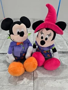 Disney Halloween Mickey Minnie Mouse Dracula Vampire Witch 10" Plush Toy Decor - Picture 1 of 10