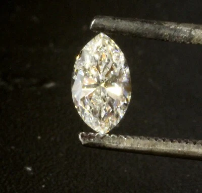 GIA loose certified .44ct I1 F Marquise natural fancy cut diamond estate  - Image 1 of 4