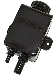 Aeroflow Square Power Steering Reservoir -10 & -6 ORB Ports Black (AF77-1025BLK) - Picture 1 of 12