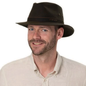 STETSON AVA Waxed Cotton Traveller Avasun Fedora Hat Sz M - Picture 1 of 13