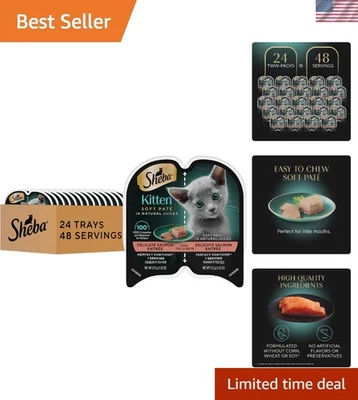 Perfect Portions Kitten Wet Cat Food Pate Salmon Entree, 2.6 oz. Twin-Pack Tr... - Image 1 of 4