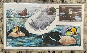 1991 Federal Duck Stamp FDC – $15 King Eider – Collins - Feather - Picture 1 of 1