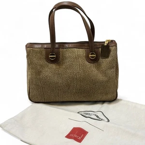 Borbonese Redwall Suede Handbag Satchel Western Quail Print From Italy Dust Bag - Picture 1 of 14