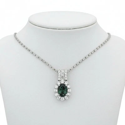 Alejandrita (Brasil) y diamante platino/oro blanco de 18 quilates cambio de color natural Foto 1 de 4