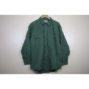 Wrangler Shirt Adult Extra Large Green Collared Button Down Rugged Wear Mens - Picture 1 of 10