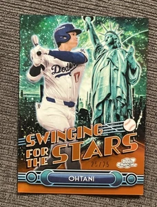 2025 Topps Chrome Shohei Ohtani Swinging For The Stars Orange /25 SSP - Bild 1 von 2