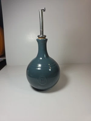 Emile Henry Oil/Vinegar Round Cruet Blue Green Ocean Stainless Steel Spout New - Image 1 of 4