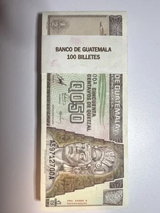 GUATEMALA 100 CONSECUTIVE SERIAL BUNDLE, UNCIRCULATED LAST YEAR ISSUE 1998 - Picture 1 of 9