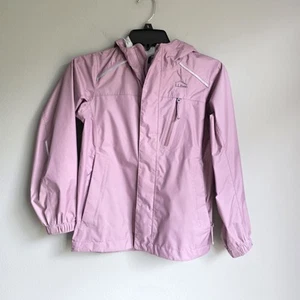 L.L. Bean Ripstop Girls Trail Model Rain Jacket Mauve Lavander Size 8 - Picture 1 of 19