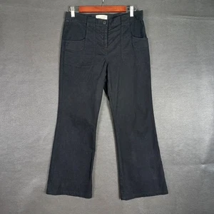 Nili Lotan Pants Oakland Womens 4 Flare Patch Pockets Mid Rise Cotton Black - Picture 1 of 9