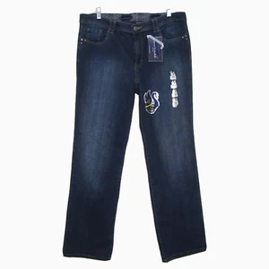 NWT Gloria Vanderbilt Total Control Midrise Straight Leg Studded Jeans Size 16 - Picture 1 of 8