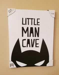 KIDS CREW COLLECTION LITTLE MAN CAVE NURSERY ROOM CANVAS PICTURE (NEW) - Picture 1 of 5