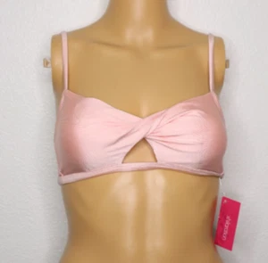 Xhilaration Women's bikini top Small padded soft pink metallic twist front new - Picture 1 of 2