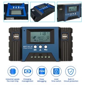 30A-100A MPPT Solar Laderegler 12V/24V Photovoltaik Laderegler Daul 4USB Regler - Bild 1 von 16