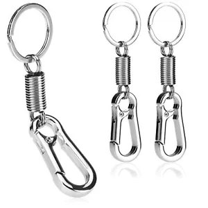 6x Schlüsselanhänger mit Feder und Karabiner - zum Befestigen am Hosenbund - Bild 1 von 7
