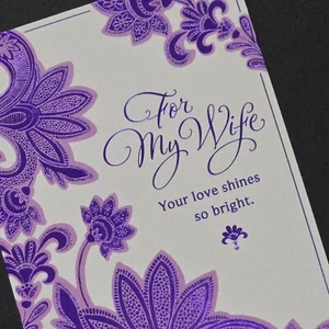Mother's Day Card . To My Wife . Floral . Paisley . 3/4×6 3/4 . Hallmark - Picture 1 of 4