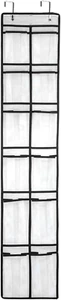 Extra Large Hanging Shoe Storage Organizer, 12 Grey Mesh Pockets (3 Pocket Sizes - Picture 1 of 8