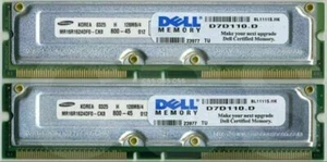 RAM Dell 128MB Rambus Set of 2 (256MB Total) Computer Memory Vintage PC Part - Picture 1 of 1
