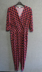 Kim & Co Brazil Printed V-Neck 3/4 Sleeve Jumpsuit Size 2XL LN027 BB 02 - Picture 1 of 4
