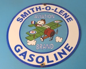 Vintage Smith-O-Lene Gasoline Schild - Aviation Service Gas Pump Porzellanschild - Bild 1 von 15