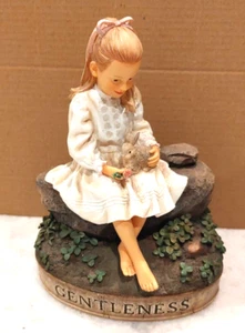 Vintage Virtues 2002 ""Gentleness"" Mädchen mit Hase & Blume Demdaco/Kathy Killip - Bild 1 von 10