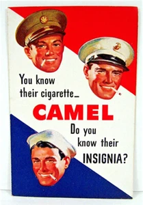Vintage Camel WWII Cigarette Adv Favorite Cigarette Of Military Insignia Booklet - Picture 1 of 5