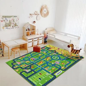 Giant Kids City Road Map Play Mat Childrens Car Road Carpet Rug Playmat - Picture 1 of 12