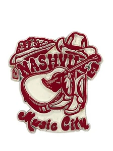 Nashville TN Music City Rosso Bianco Country Viaggio Calamita Gomma Frigorifero - Foto 1 di 3