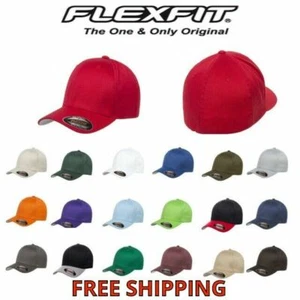 Gorra de béisbol Flexfit peinada lana de sarga lisa sombrero 6 paneles 22 colores 6277 - Imagen 1 de 43