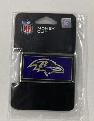 Baltimore Ravens Football Team Color Logo NFL Steel Money Clip - Image 1 of 2