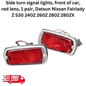 Fit Nissan Side turn signal lights, front of car, red lens, 1 pair Fairlady ZS30 - Picture 1 of 7