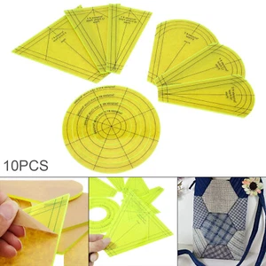 Acrylic Quilting Template Ruler 10pcs for Quilting Blanket Making Clothing Craft - Picture 1 of 9