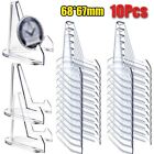 10Pcs Clear Small Easel Rack Triangular Coin Capsule Support Rack  Living Room