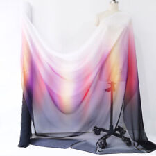 39 Inch X 58 Inch 30D / 100D Rainbow Ombre Chiffon Fabric For Wedding Dress Gown