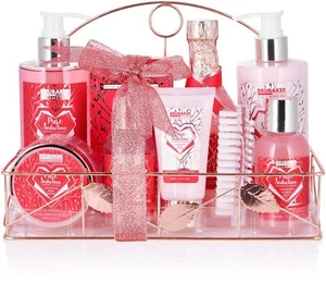 Geschenkset Himbeere Champagner Dusch und Bade Set + Regal Geschenke für Frauen - Bild 1 von 7
