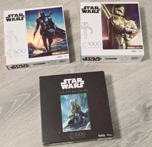 Nuevos 3 Rompecabezas Star Wars 2 1000 Piezas y 1 500 Piezas Yoda y Mandalorian Disney - Imagen 1 de 4