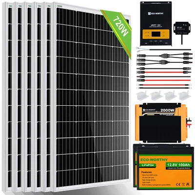 500W 800W Solaranlage Komplettpaket Solarpanel-Kit Solarmodul Wohnmobile - Bild 1 von 4