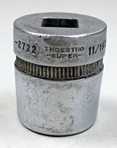 Súper herramientas vintage Indestro No. 2722 - 11/16" Enchufe Cromo 3/8" Unidad 12 Puntos - Imagen 1 de 12