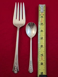Holmes & Edwards SPRING GARDEN Int'l Silver Plate Serving Spoon & Sugar Spoon - Picture 1 of 6