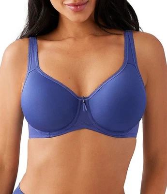 Nuevo WACOAL 853192 Patrón Azul Básico Belleza Contorno Camiseta Sujetador Talla 36DD  Foto 1 de 4