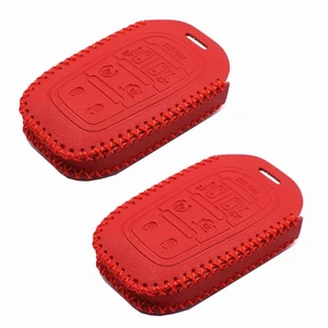 2Pcs Red Leather For Chrysler Pacifica 2017 2018 2019 2020 7 Buttons Case - Picture 1 of 4