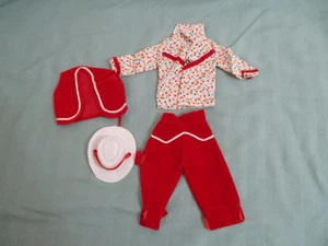 Barbie/fashion red/white western style outfit with hat - Picture 1 of 2