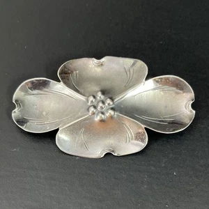 Stuart Nye Large Dogwood Brooch Pin Sterling Silver Flower 2.5” NYE Vtg MCM - Picture 1 of 6