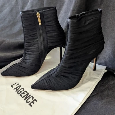 Botines L'Agence Noemie negros de tul/satén talla 9 Foto 1 de 4