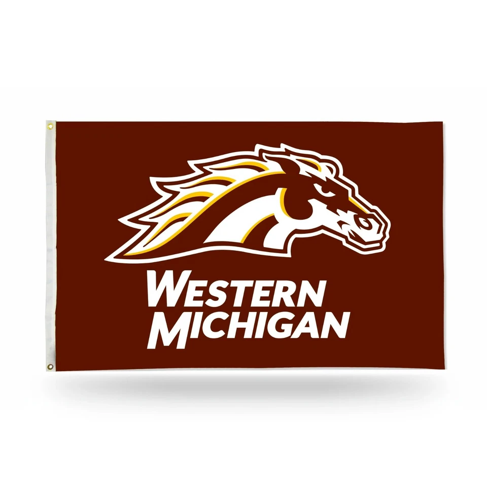 Western Michigan Broncos 3x5 ft College NCAA Team Logo Brown Flag / Banner - Image 1 of 1