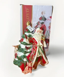 Barattolo biscotti natalizio cardinale Fritz and Floyd Babbo Natale albero cervo coperchio - Foto 1 di 6