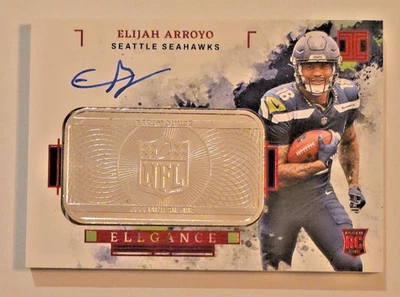 2025 Impeccable Elegance Elijah Arroyo Auto 1 Troy OZ Silver /20 Seahawks SSP RC - Image 1 of 4