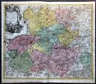 Henao Hennegau Belgique Bélgica Belgium Francia Tarjeta Mapa Carta Homann 1720
