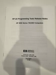 HP 9000 Series 700/800 Computers HP-UX Programming Tools Release Notes - Picture 1 of 3