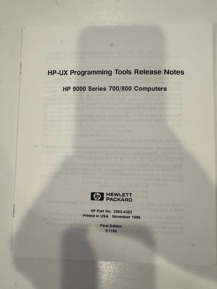 HP 9000 Series 700/800 Computers  HP-UX Programming Tools Release Notes - Image 1 of 3